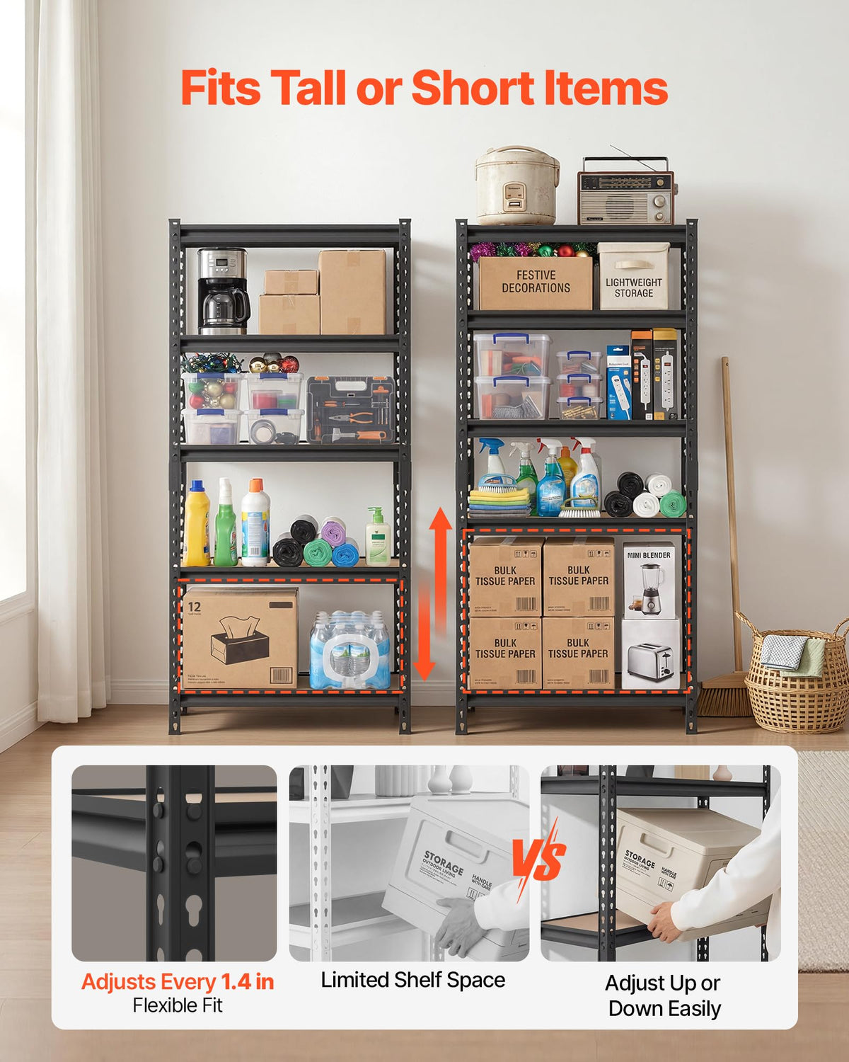VEVOR Heavy-Duty Storage Shelves for Garage & Utility
