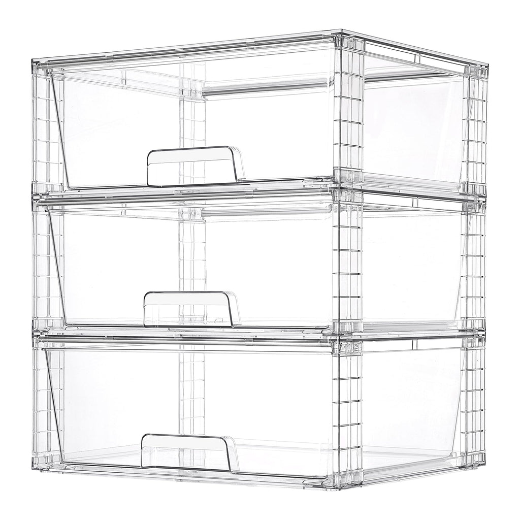 Vtopmart Large Clear Stackable Storage Drawers