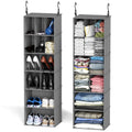 SpaceAid 2 Pack 6 Shelf Hanging Closet Organizers and Storage with Dividers, Hanging Shelves for Wardrobe