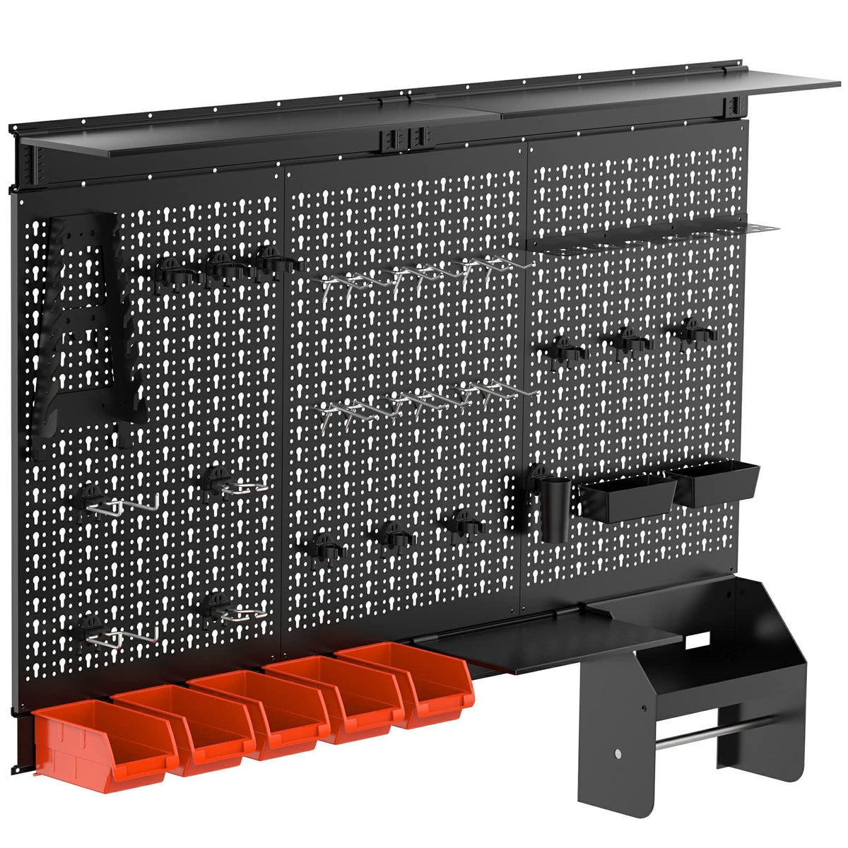 TORACK 4-Foot Metal Pegboard Wall Organizer System