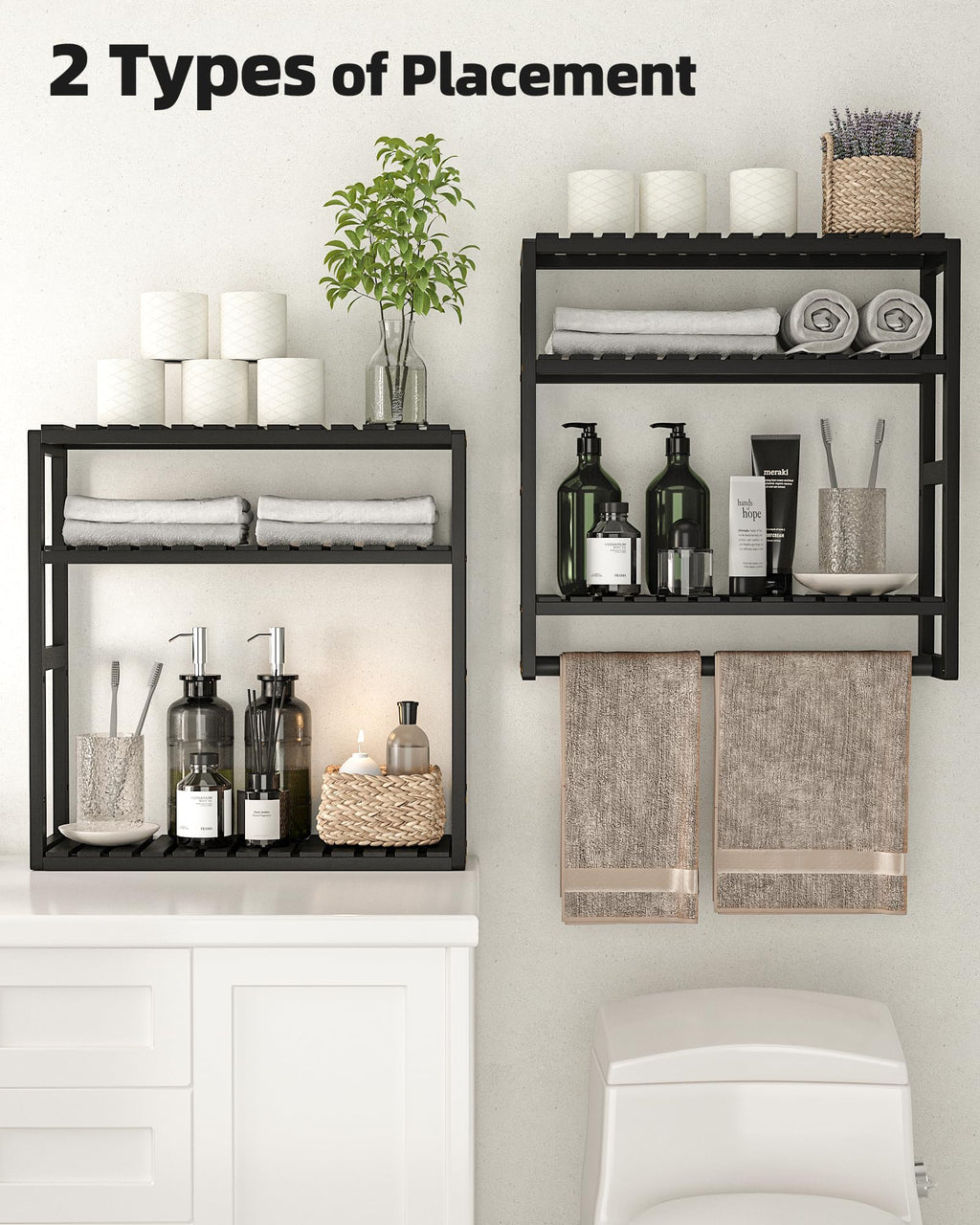 Galood 3-Tier Bamboo Over-Toilet Bathroom Storage Shelf