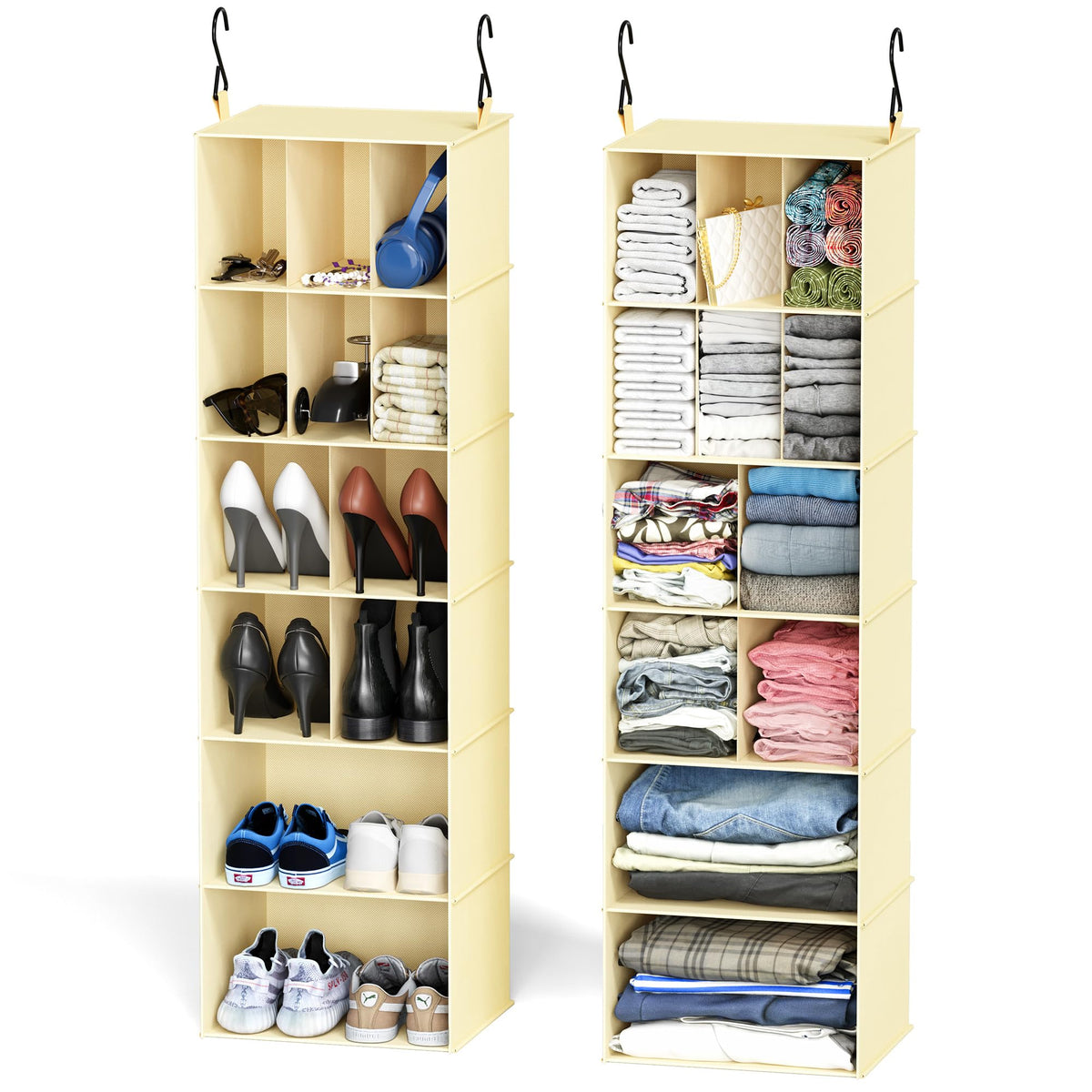 SpaceAid 6-Shelf Hanging Closet Organizers, 2-Pack