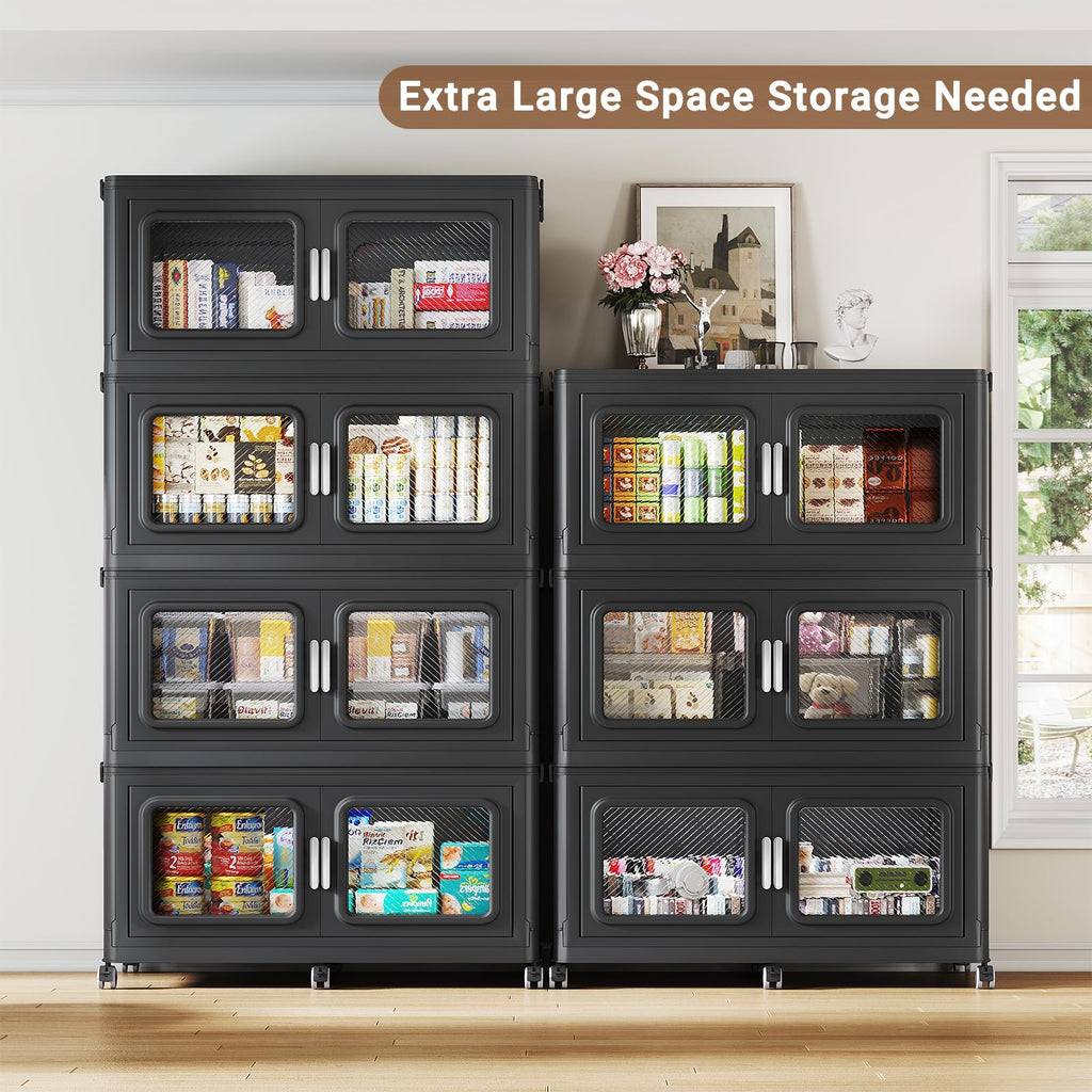 BROVIEW Extra Large Stackable Storage Bins with Lids