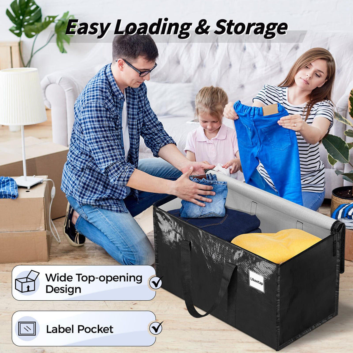 Ukeetap Extra Large Clothes Storage Bins with Lids