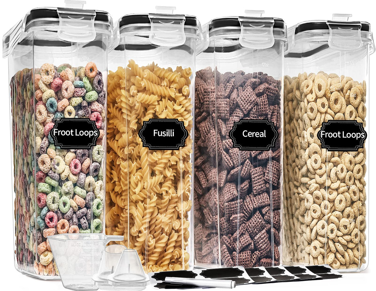 PRAKI 4L Airtight Cereal Storage Containers Set