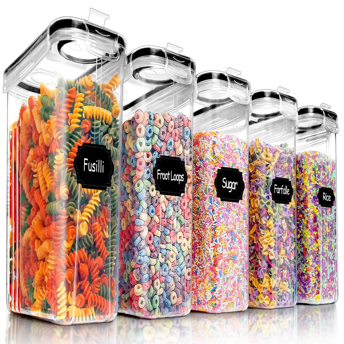 PRAKI Cereal Containers Storage Set (4L,135.2 Oz)