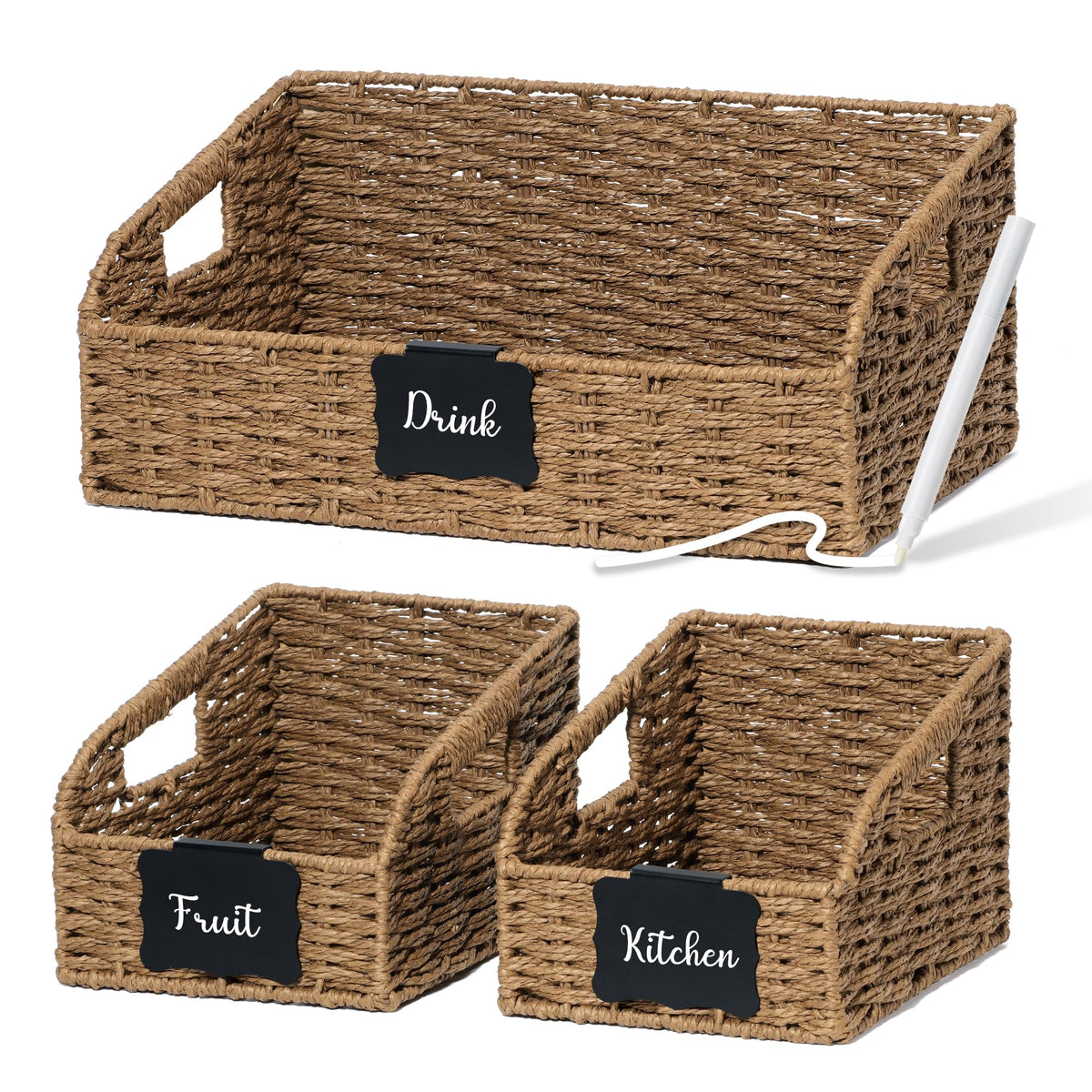 Stylave Wicker Baskets for Organizing 3 Pack