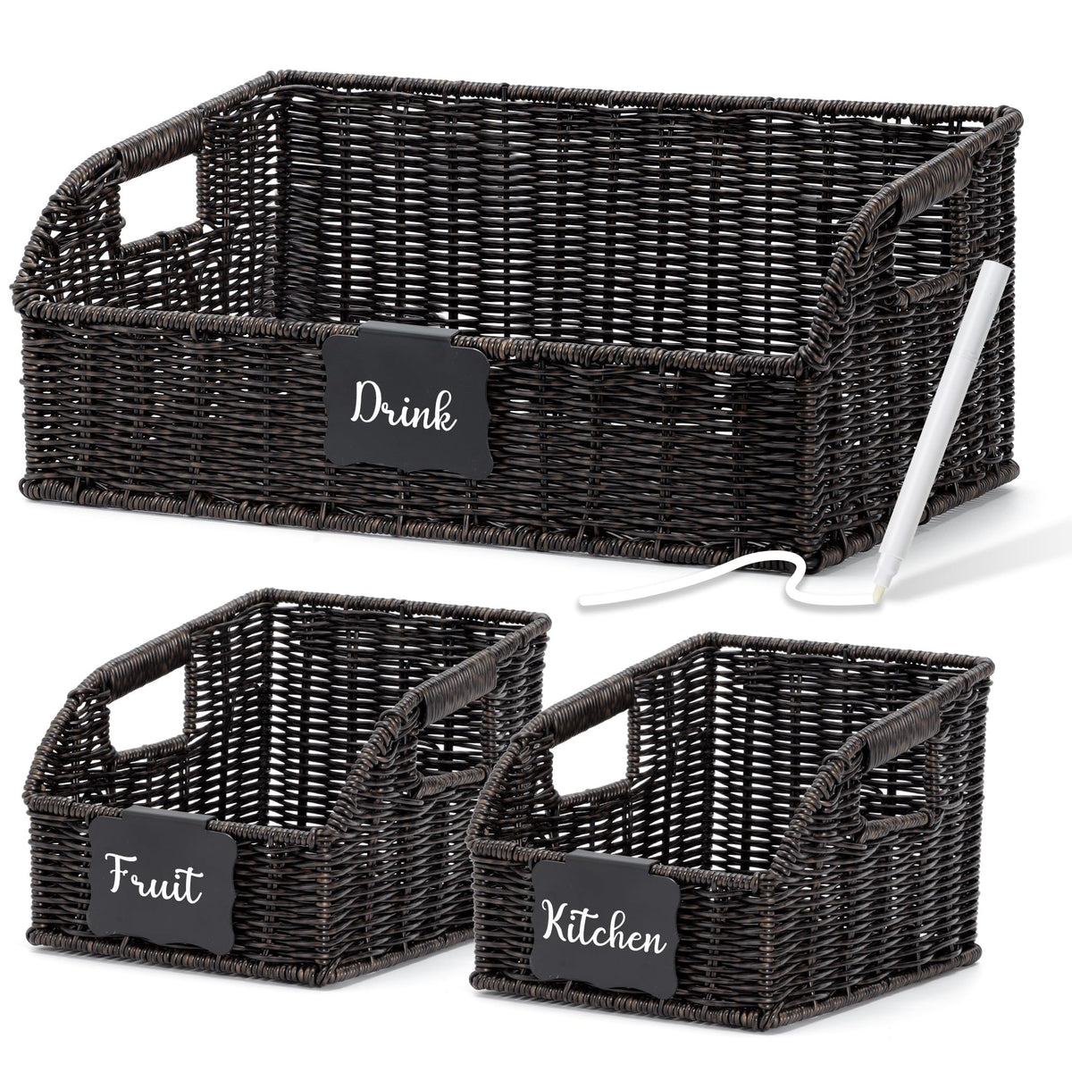 Stylave Wicker Baskets for Organizing 3 Pack