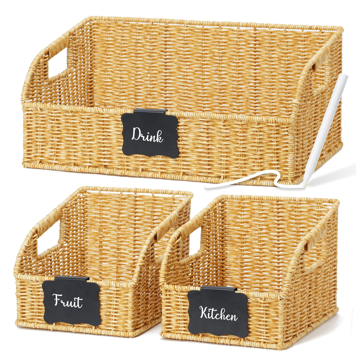 Stylave Wicker Baskets for Organizing 3 Pack
