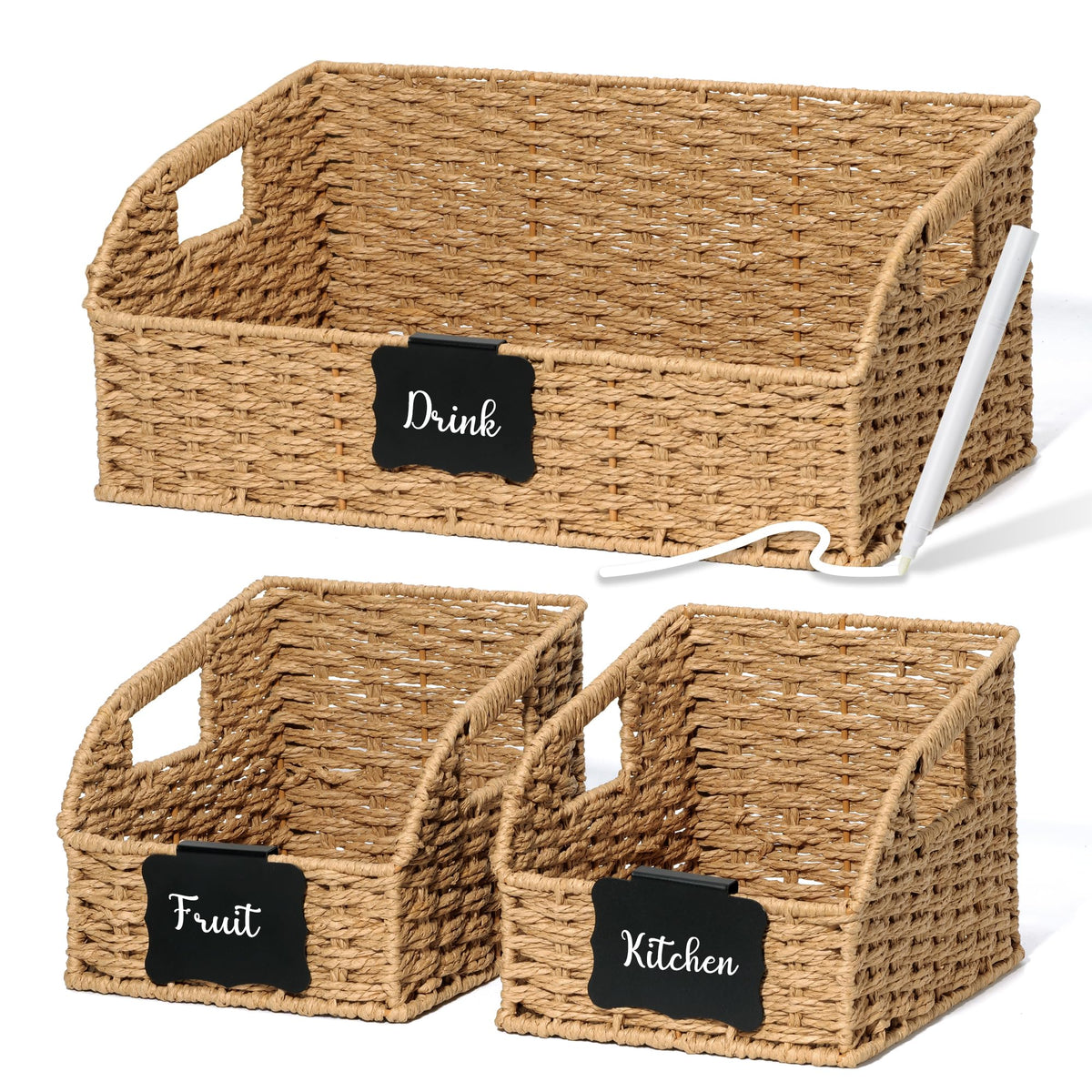 Stylave Wicker Baskets for Organizing 3 Pack
