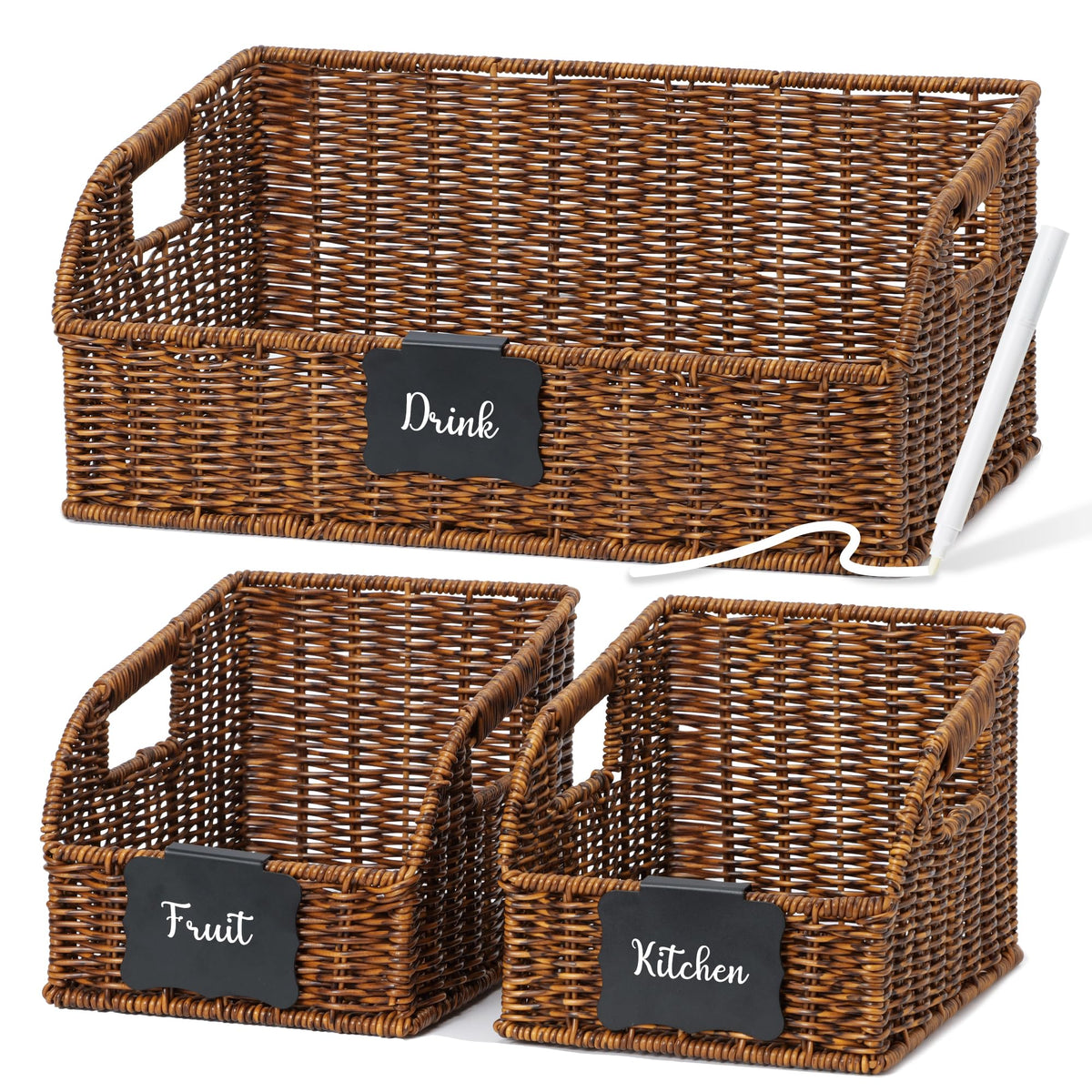Stylave Wicker Baskets for Organizing 3 Pack