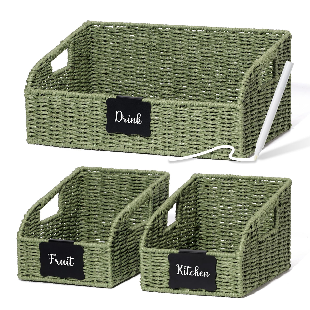 Stylave Wicker Baskets for Organizing 3 Pack
