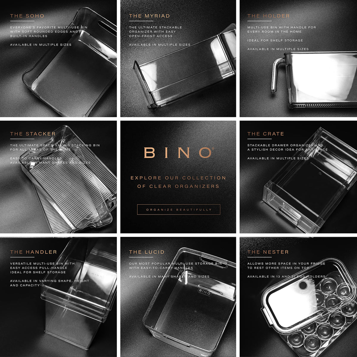BINO Handler Multi-Use Storage Bins with Built-In Handles